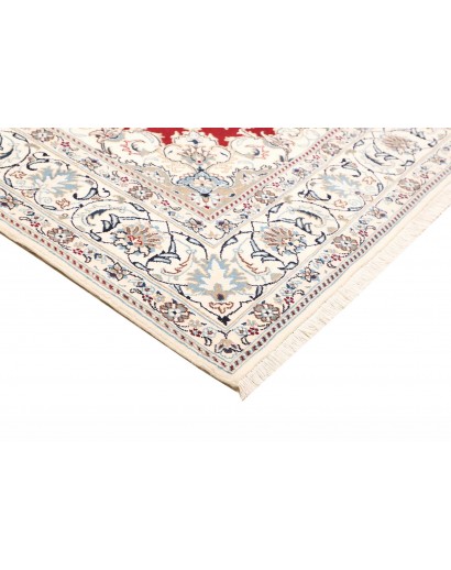 Tappeto Nain Kashmar Persia bianco marrone 200x298