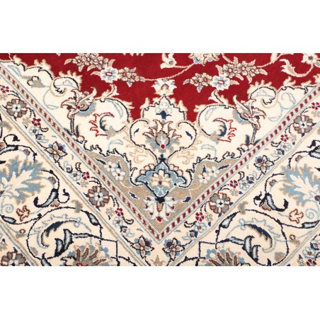 Tappeto Nain Kashmar Persia bianco marrone 200x298
