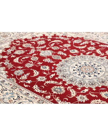 Tappeto Nain Kashmar Persia bianco marrone 200x298