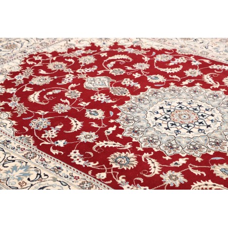 Tappeto Nain Kashmar Persia bianco marrone 200x298