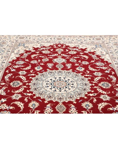 Tappeto Nain Kashmar Persia bianco marrone 200x298