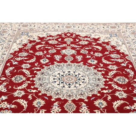 Tappeto Nain Kashmar Persia bianco marrone 200x298