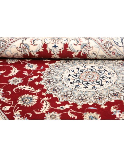 Tappeto Nain Kashmar Persia bianco marrone 200x298