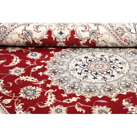 Tappeto Nain Kashmar Persia bianco marrone 200x298