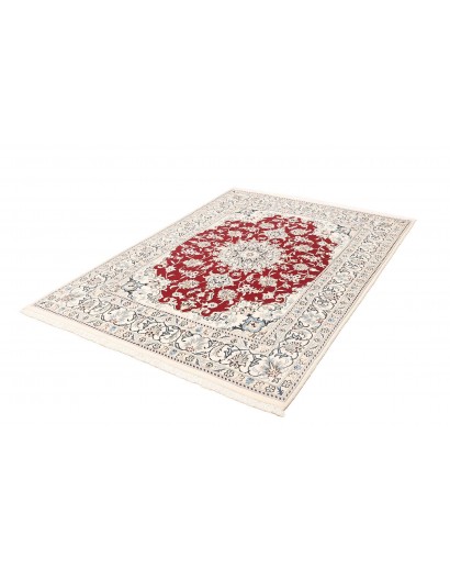 Tappeto Nain Kashmar Persia bianco grigio 145x200