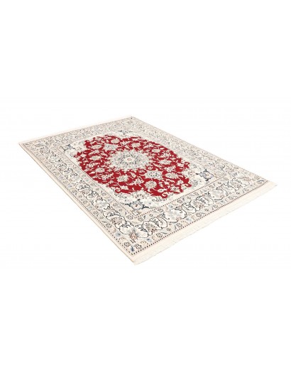 Tappeto Nain Kashmar Persia bianco grigio 145x200