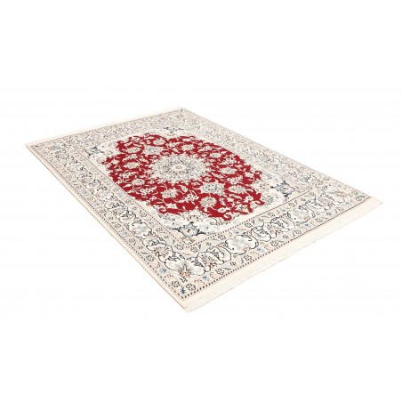 Tappeto Nain Kashmar Persia bianco grigio 145x200