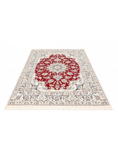 Tappeto Nain Kashmar Persia bianco grigio 145x200