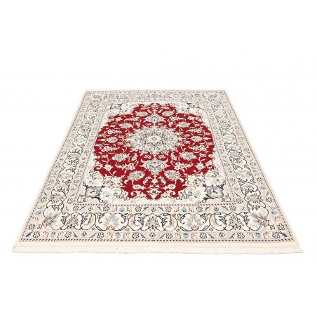 Tappeto Nain Kashmar Persia bianco grigio 145x200