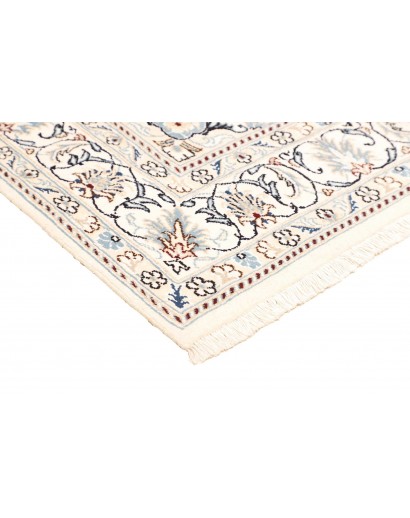 Tappeto Nain Kashmar Persia bianco grigio 145x200