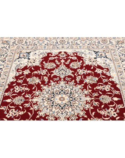 Tappeto Nain Kashmar Persia bianco grigio 145x200