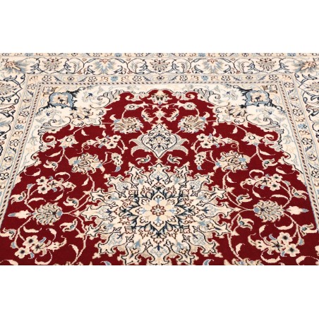 Tappeto Nain Kashmar Persia bianco grigio 145x200