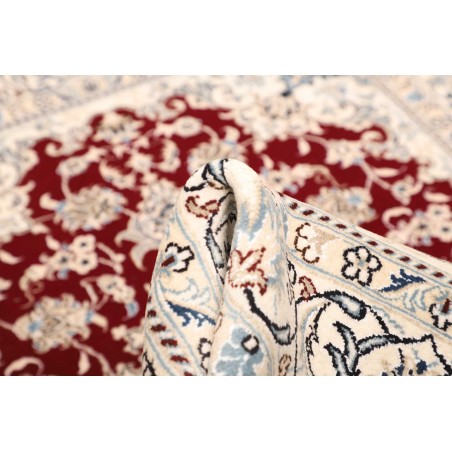 Tappeto Nain Kashmar Persia bianco grigio 145x200