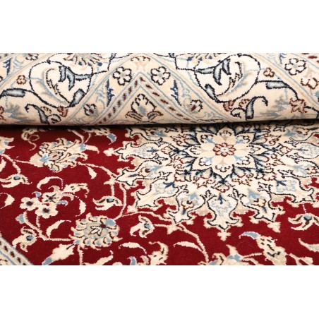 Tappeto Nain Kashmar Persia bianco grigio 145x200