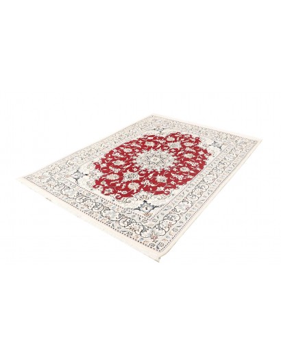 Tappeto Nain Kashmar Persia bianco marrone 144x198