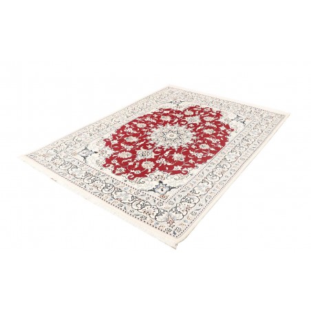 Tappeto Nain Kashmar Persia bianco marrone 144x198