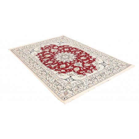 Tappeto Nain Kashmar Persia bianco marrone 144x198