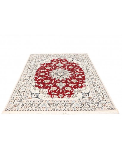 Tappeto Nain Kashmar Persia bianco marrone 144x198