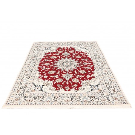 Tappeto Nain Kashmar Persia bianco marrone 144x198