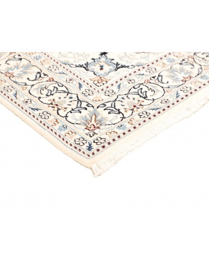 Tappeto Nain Kashmar Persia bianco marrone 144x198