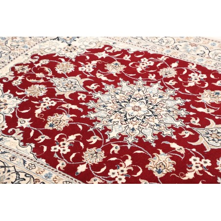 Tappeto Nain Kashmar Persia bianco marrone 144x198