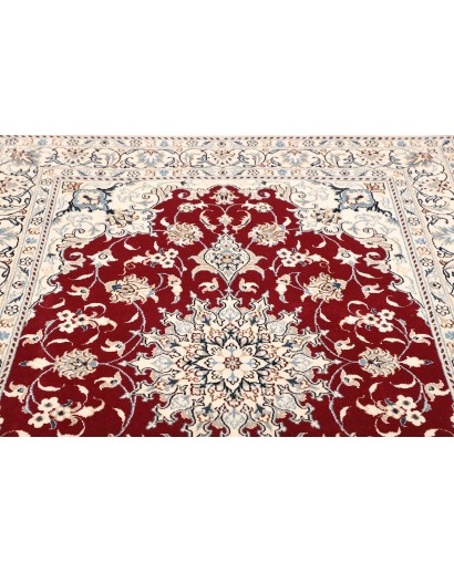 Tappeto Nain Kashmar Persia bianco marrone 144x198