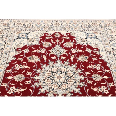Tappeto Nain Kashmar Persia bianco marrone 144x198