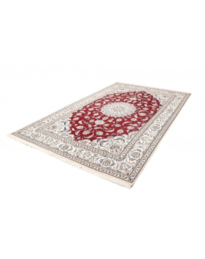 Tappeto Nain Kashmar Persia bianco marrone 196x290
