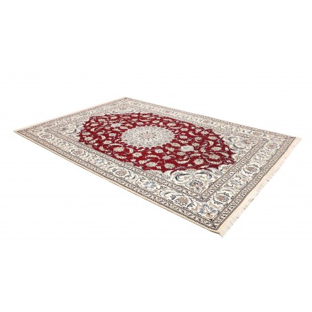 Tappeto Nain Kashmar Persia bianco marrone 196x290