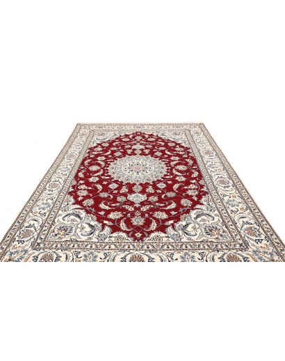 Tappeto Nain Kashmar Persia bianco marrone 196x290