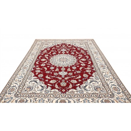 Tappeto Nain Kashmar Persia bianco marrone 196x290