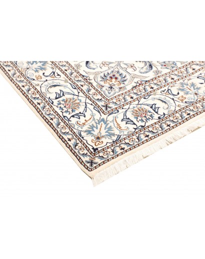 Tappeto Nain Kashmar Persia bianco marrone 196x290