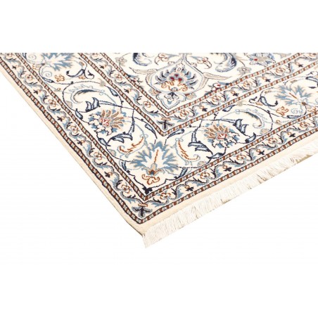 Tappeto Nain Kashmar Persia bianco marrone 196x290