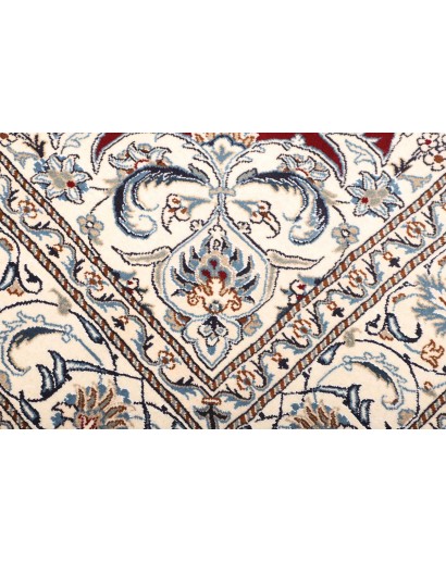 Tappeto Nain Kashmar Persia bianco marrone 196x290