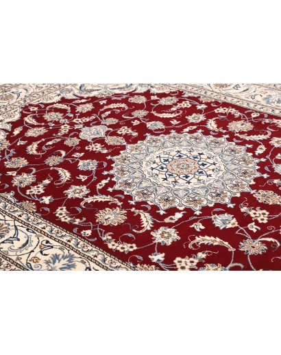 Tappeto Nain Kashmar Persia bianco marrone 196x290