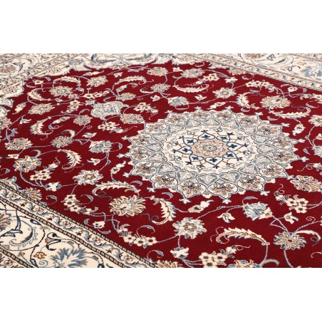 Tappeto Nain Kashmar Persia bianco marrone 196x290