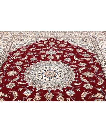 Tappeto Nain Kashmar Persia bianco marrone 196x290