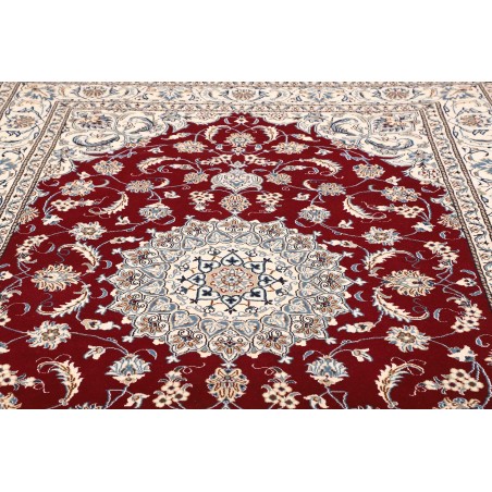 Tappeto Nain Kashmar Persia bianco marrone 196x290