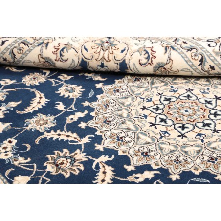 Tappeto Nain Kashmar Persia blu 203x294