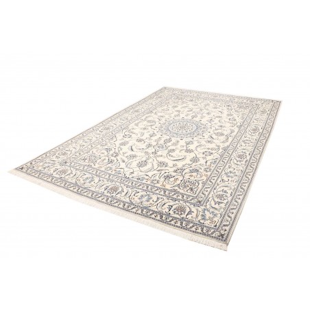 Tappeto Nain Kashmar Persia bianco grigio 205x294