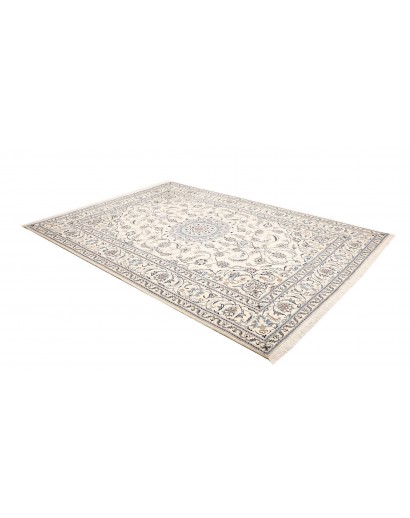 Tappeto Nain Kashmar Persia bianco grigio 205x294