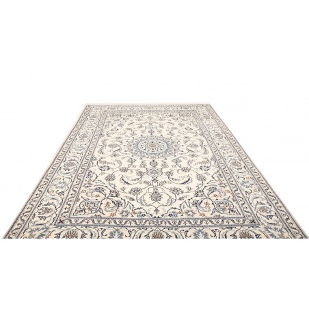 Tappeto Nain Kashmar Persia bianco grigio 205x294