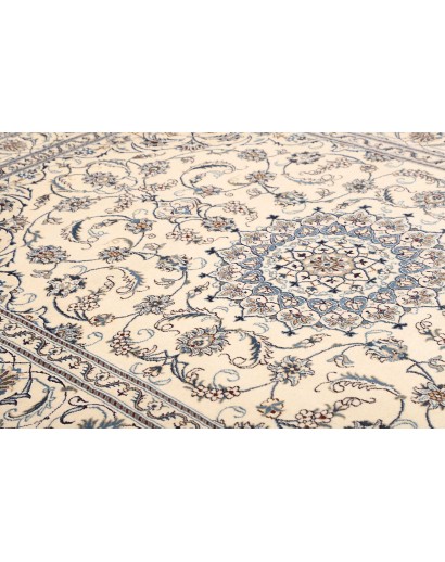 Tappeto Nain Kashmar Persia bianco grigio 205x294