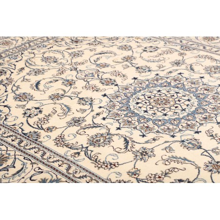 Tappeto Nain Kashmar Persia bianco grigio 205x294