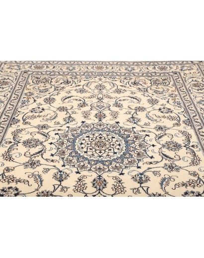 Tappeto Nain Kashmar Persia bianco grigio 205x294
