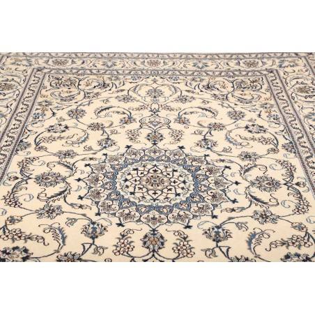 Tappeto Nain Kashmar Persia bianco grigio 205x294