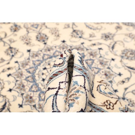 Tappeto Nain Kashmar Persia bianco grigio 205x294