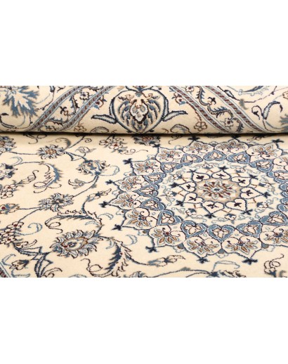 Tappeto Nain Kashmar Persia bianco grigio 205x294