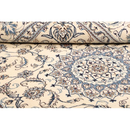 Tappeto Nain Kashmar Persia bianco grigio 205x294