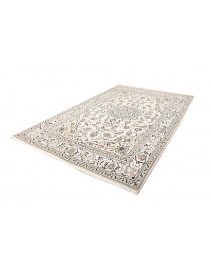 Tappeto Nain Kashmar Persia bianco grigio 205x305